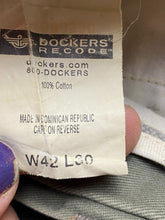 Load image into Gallery viewer, Dockers Pants Adult 42x30 Army Green Recode Pleated Straight Leg Trouser Mens
