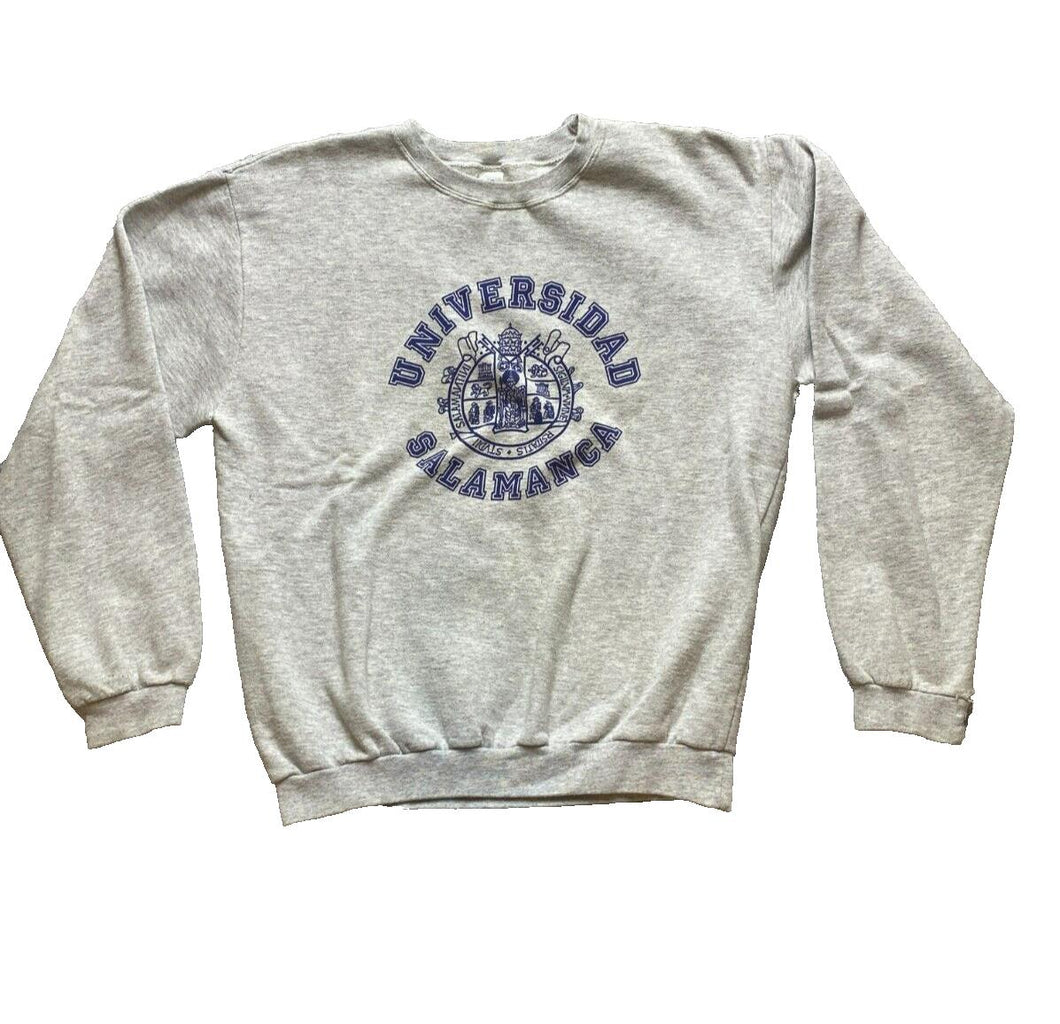 Universidad Salamanca Sweatshirt Adult Large Gray Fleece Spain Spellout Mens