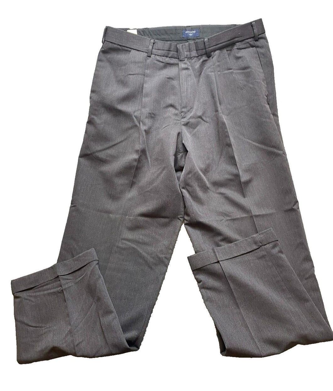 Dockers Pants Adult 36x34 Graphite Straight Leg Pleated Trouser Rayon Dress Mens