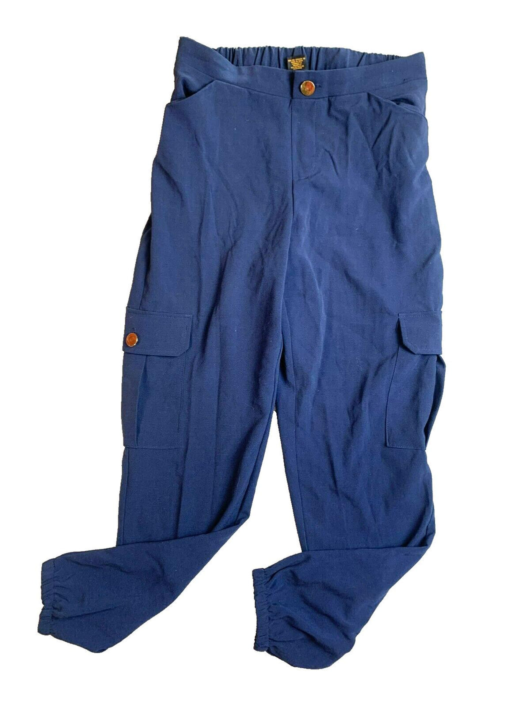 MAN Pants Womens Small (29x28.5) Navy Blue Cargo Pockets Hip Hop Rayon Spandex