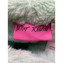 Load image into Gallery viewer, Betsey Johnson Hoodie Womens Medium Mint Green Comfy Fuzzy Rainbow Sequins
