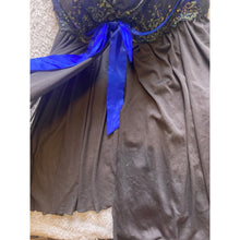 Load image into Gallery viewer, Cacique Slip Dress Womens 22/24 Babydoll Lingerie Black Blue Lace Ribbon NWT
