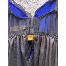 Load image into Gallery viewer, Cacique Slip Dress Womens 22/24 Babydoll Lingerie Black Blue Lace Ribbon NWT
