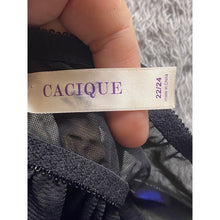 Load image into Gallery viewer, Cacique Slip Dress Womens 22/24 Babydoll Lingerie Black Blue Lace Ribbon NWT
