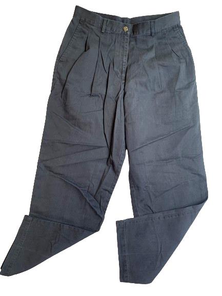 LL Bean Jeans Womens 8 (29x26) Petite Black Denim Straight Pleated Trouser Chino