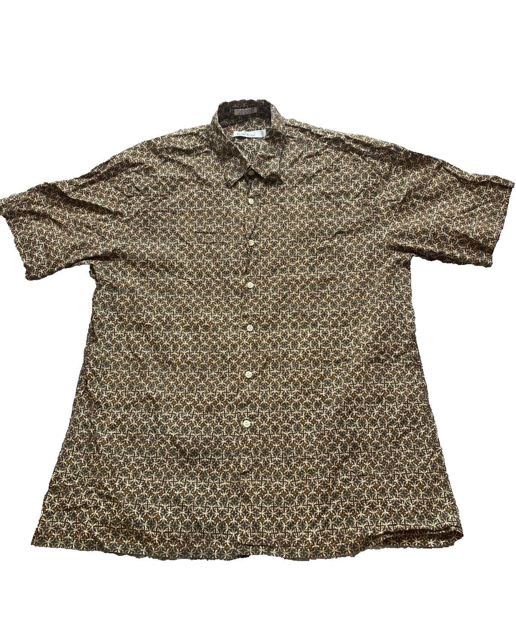 Burma Bibas Shirt Adult Large Geometric Hawaiian Button Up 60 Singles Lawn Mens