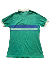 Load image into Gallery viewer, VTG Jantzen Shirt Adult Medium Green Blue Striped Preppy Patch Golf Polo Mens
