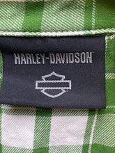 Load image into Gallery viewer, Harley Davidson Shirt Adult Extra Large Green White Plaid Button Up Motorcycles
