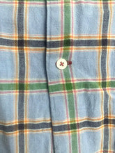 Load image into Gallery viewer, Alan Flusser Shirt Adult 2XL XXL Blue Green Plaid Button Up Weekend Casual Mens
