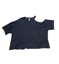 Load image into Gallery viewer, Free People Movement Shirt Womens Extra Large Black Cold Shoulder Oversized Crop
