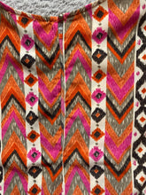 Load image into Gallery viewer, Buttons Shirt Womens Small Pink Orange Hippie Peasant Geometric Festive Boho USA
