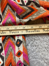 Load image into Gallery viewer, Buttons Shirt Womens Small Pink Orange Hippie Peasant Geometric Festive Boho USA
