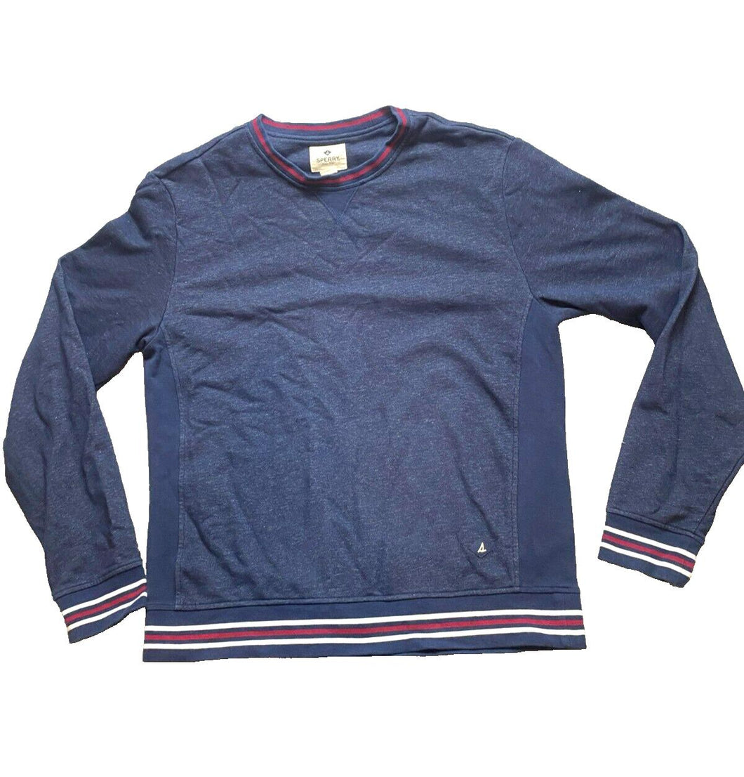 Sperry Sweatshirt Adult Medium Navy Blue Crew Neck Athleisure Pullover Mens