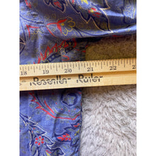 Load image into Gallery viewer, Ralph Lauren Shirt Womens Medium Denim Blue Paisley Button Academia Old Money
