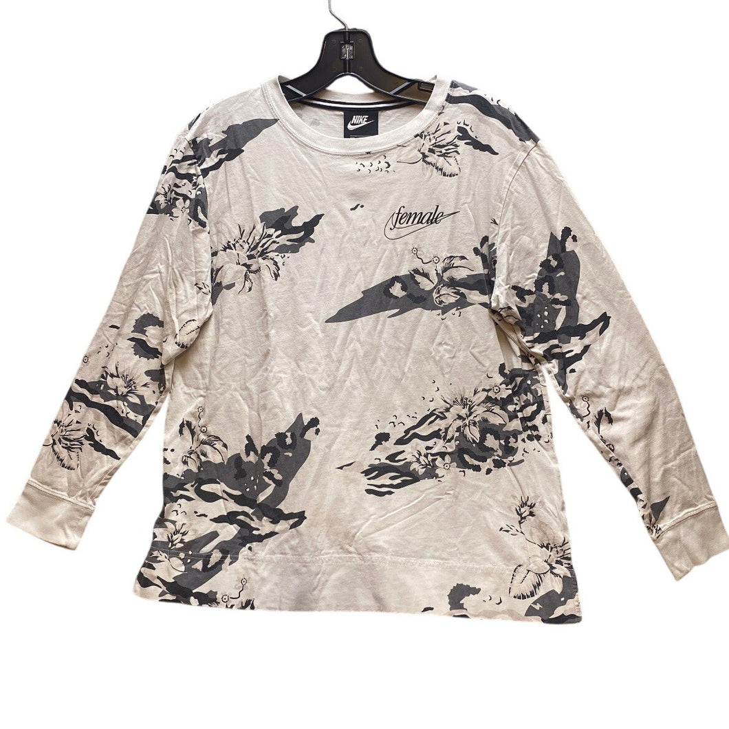 Nike Shirt Womens The Force is Female Floral Camo AOP Ivory Athleisure Spell Out