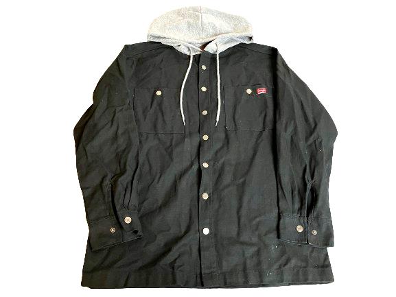 Wrangler Workwear Jacket Adult Small Black Snaps Hoodie Sweater Outdoor Mens