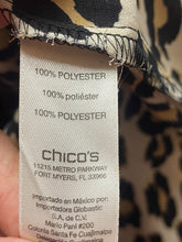 Load image into Gallery viewer, Chicos Shirt Womens 3 Black Tan Leopard Print Oversized Tunic Lagenlook Flowy
