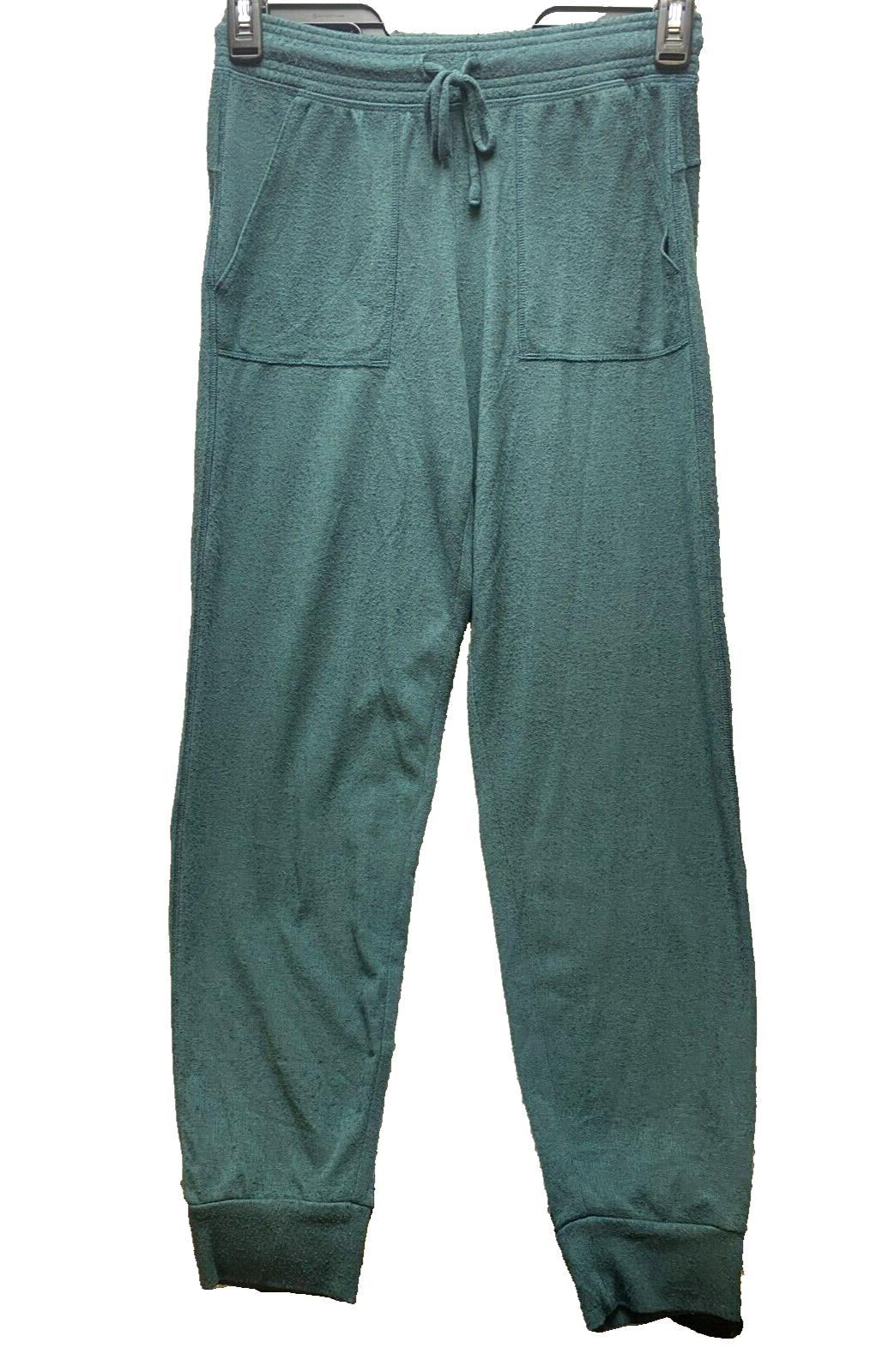 Alo Pants Womens Small Forest Green Tapered Jogger Drawstring Rayon Spandex Yoga
