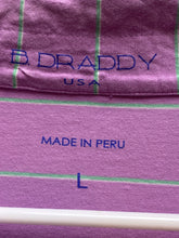 Load image into Gallery viewer, B Draddy Shirt Adult Large Purplish Pink Striped HCC Golfing Golf Polo Mens
