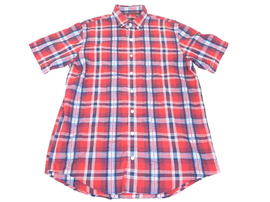 Arrow Shirt Adult Large Tall Button Up Plaid Short Sleeve Casual Camp Mens