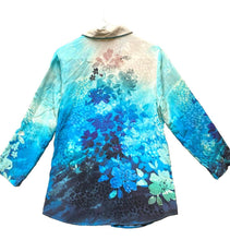 Load image into Gallery viewer, Soft Surroundings Shirt Womens Medium Blue AOP Floral Boho Silk Button Up Tunic
