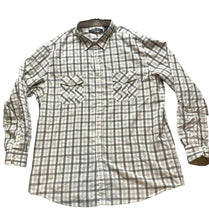 Load image into Gallery viewer, Axist Shirt Adult Large Gray Plaid Double Flap Pockets Button Up Casual Mens
