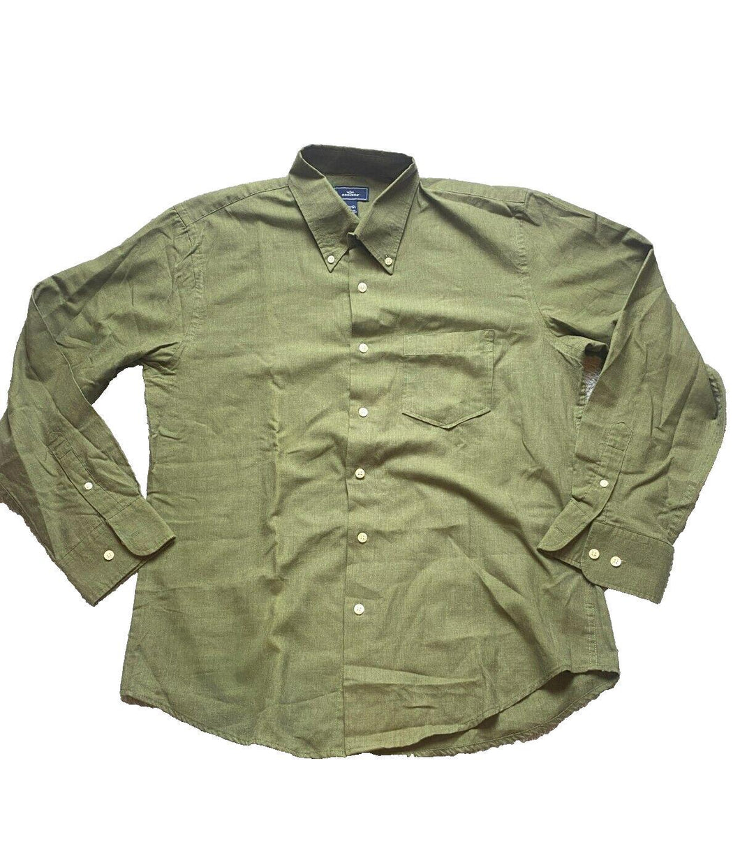 Dockers Shirt Adult Medium 15-15.5 Army Green Button Up Casual Collared Mens