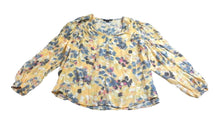 Load image into Gallery viewer, Zac &amp; Rachel Shirt Womens 1X Yellow Smocked AOP Flower Boho Plus Rayon Ladies
