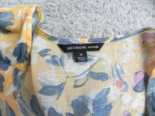 Load image into Gallery viewer, Zac &amp; Rachel Shirt Womens 1X Yellow Smocked AOP Flower Boho Plus Rayon Ladies
