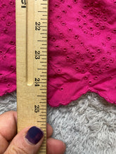 Load image into Gallery viewer, Torrid Shirt Womens 3 Pink Ruffle Trim Scallop Eyelet Flowy Blouse Rayon Ladies
