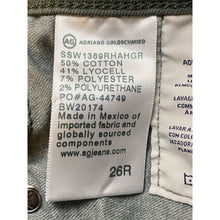 Load image into Gallery viewer, AG Adriano Goldschmied Jeans Womens 26R The Legging Ankle Olive Green Frayed Hem
