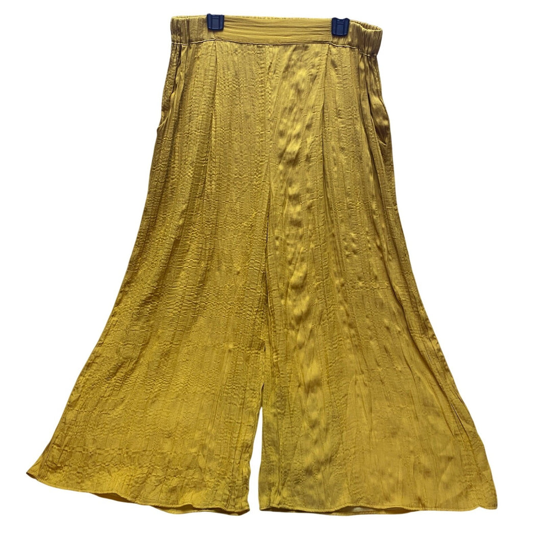 Anthropologie Lilka Pants Golden Wide Leg Boho Festival Cropped Flair Harem