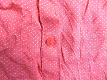 Load image into Gallery viewer, Love Potion Shirt Womens Medium Peach Pastel Polkadots Flowy Boho Blouse Rayon
