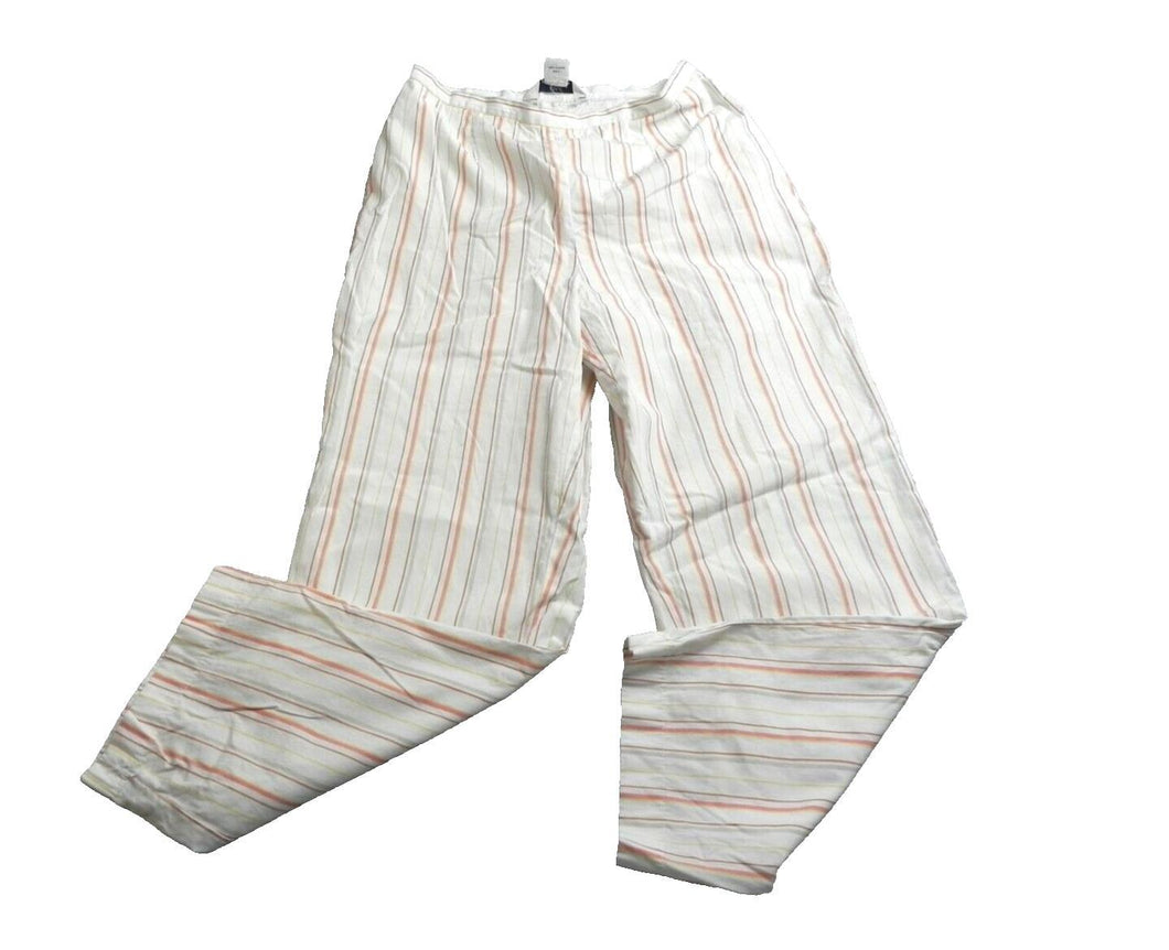 Brooks Brothers 346 Pants Womens 8 (26x24.8) White Striped Viscose Rayon Ladies