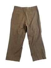 Load image into Gallery viewer, Wool Pants Adult 36Wx32L Brown Pleated Straight Leg Casual Trouser Dress Mens
