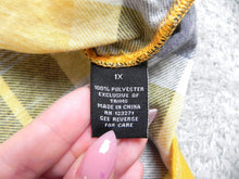 Load image into Gallery viewer, Riley &amp; James Shirt Womens 3X Yellow Black Button Up Tie Blouse Plus Ladies
