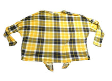 Load image into Gallery viewer, Riley &amp; James Shirt Womens 3X Yellow Black Button Up Tie Blouse Plus Ladies
