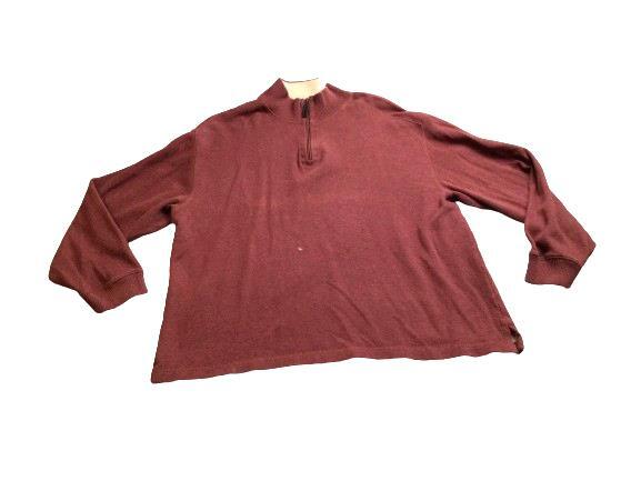 Jos A Bank Sweater Adult Extra Large Maroon 1/4 Zip Mock Neck Outerwear Mens