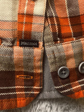 Load image into Gallery viewer, Marmot Shirt Adult Medium Orange Button Up Flannel Plaid Casual Pocket Mens
