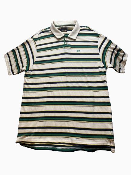 Ecko Unltd Shirt Adult 3XL XXXL Beige Striped Preppy Rugby Rhino Golf Polo Mens