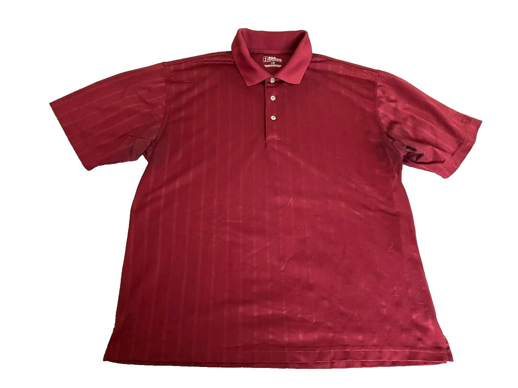 PGA Tour Shirt Adult Large Performance Golfing Golfer Casual Golf Polo Mens
