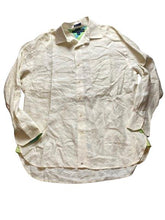 Load image into Gallery viewer, Tommy Hilfiger Shirt Adult Medium Pure Linen Button Up Flip Cuffs Contrast Mens
