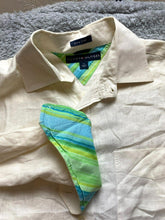 Load image into Gallery viewer, Tommy Hilfiger Shirt Adult Medium Pure Linen Button Up Flip Cuffs Contrast Mens
