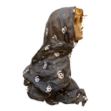 Load image into Gallery viewer, GERINLY Panda Scarf Sheer Black White AOP 70&quot; x 30&quot;
