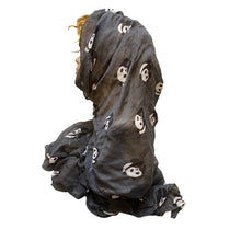 Load image into Gallery viewer, GERINLY Panda Scarf Sheer Black White AOP 70&quot; x 30&quot;
