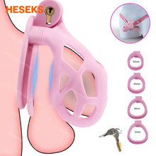 Load image into Gallery viewer, HESEKS Pink Male Chastity Cage

