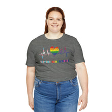 Load image into Gallery viewer, Support Human Rights Heartbeat Gay Rights T-Shirt, Human Rights Shirt, Equality T-Shirt, LGBTQ+ Shirts, Pride Tee
