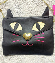 Load image into Gallery viewer, Betsey Johnson Black Cat Clutch Gold Chain Crossbody Envelope Purse NWT
