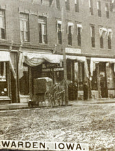 Load image into Gallery viewer, 1908 Real Photo Postcard Street Scene Hawarden Iowa US Post Office Horse Buggy

