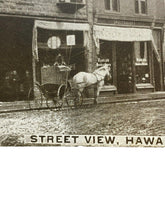 Load image into Gallery viewer, 1908 Real Photo Postcard Street Scene Hawarden Iowa US Post Office Horse Buggy
